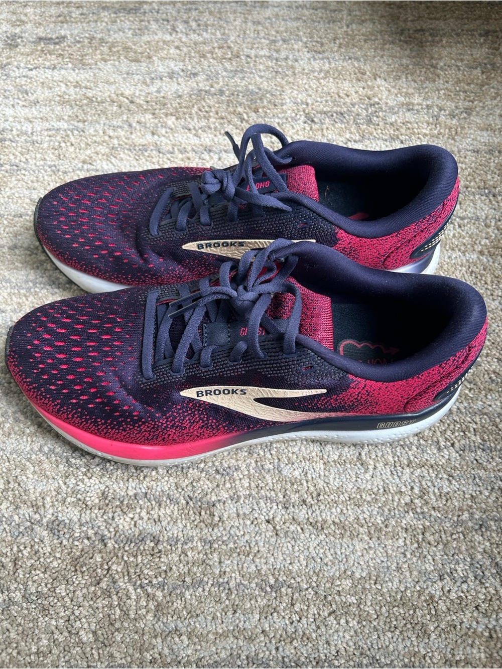Brooks Women’s Ghost 16 Running Shoes - Navy and Pink